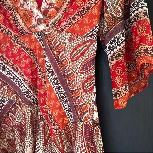 Vintage Y2K Asymmetrical Paisley Witchy Fairycore Whimsical Boho Flowy Dress - Picture 5 of 15